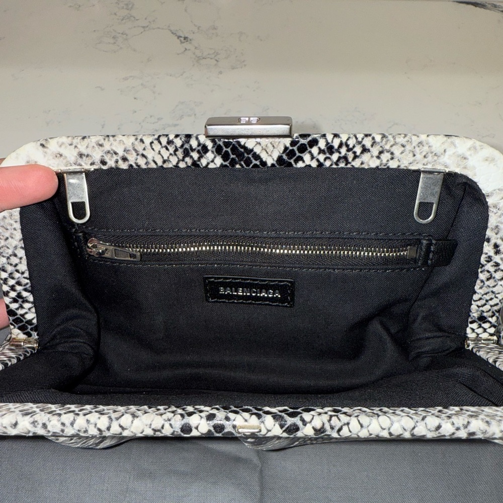 Balenciaga Cloud XS Python Embossed Clutch - Picture 6 of 7